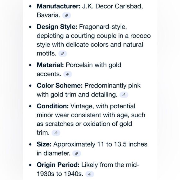 JKW 1930 Western Germany Fine Porcelain Luxurious Pink Gold Dinnerware Plate - Picture 11 of 12